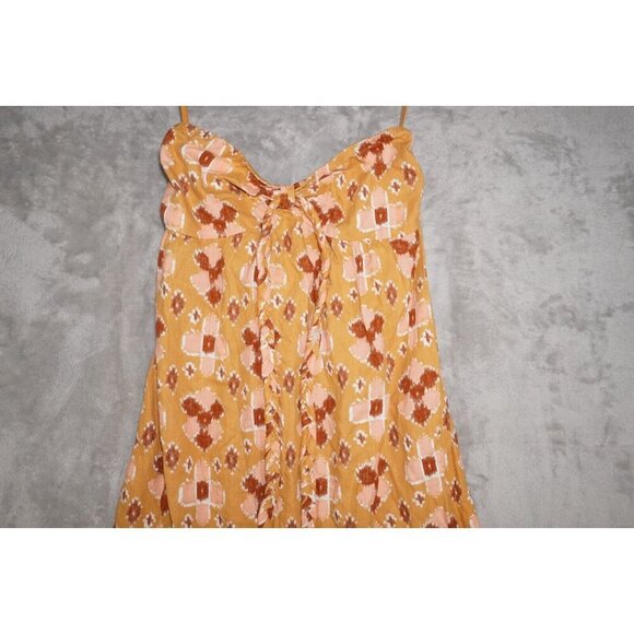 Aerie Women’s Boho Sundress | Floral Print Maxi Dress | Yellow & Orange | Size L - Picture 9 of 16